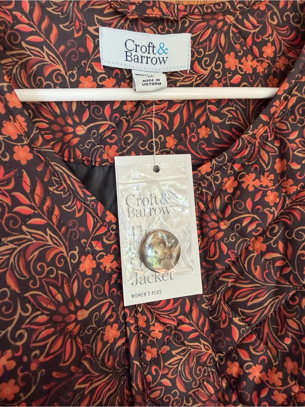 croft & barrow Rust and brown Floral Tunic Jacket